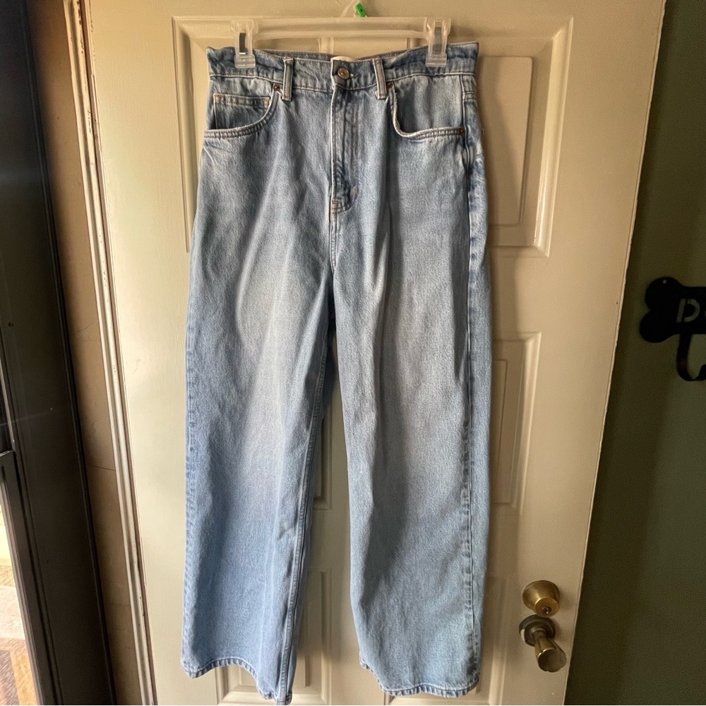 Reformation Wilder High Rise Wide Leg Cropped Jeans